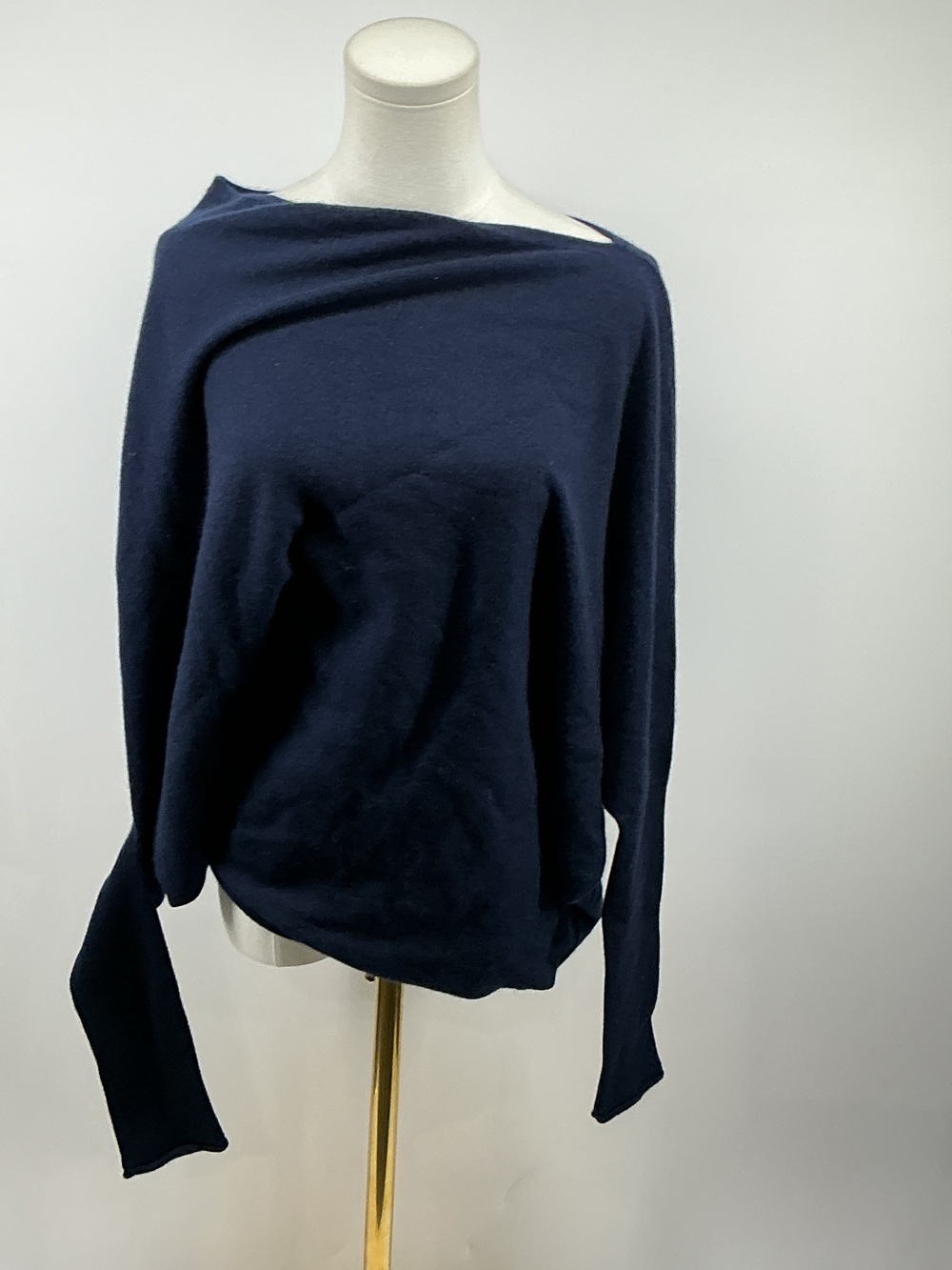100% Mongolian Cashmere Asymmetric Draped Sweater